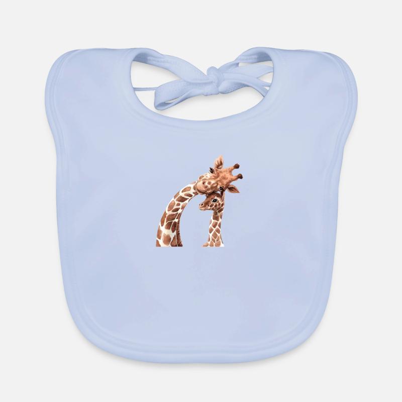 Mutter und Tierbabys Aquarell Giraffe Mutter Baby Bio-Lätzchen