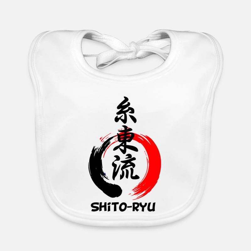 Enso zen circle with Shito ryu karate emblem in Yes Organic Baby Bibs