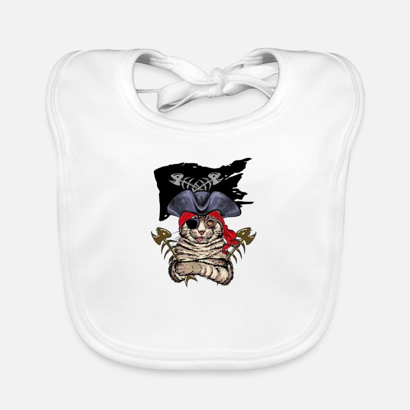 Katzenpirat Katze Pirat Seeräuber Geschenkidee Baby Bio-Lätzchen