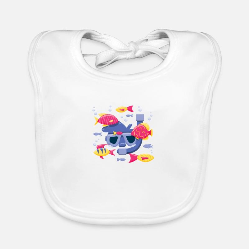 Snorperbaque snorain Plongée Plongée Cadeau De Plongée - Bavoir bio Bébé - blanc
