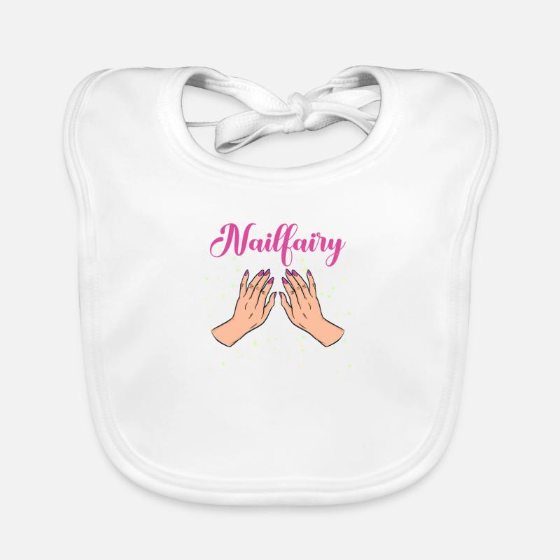 Esthéticienne Nageltechnikerin Salon de manucure Cadeau - Bavoir bio Bébé - blanc
