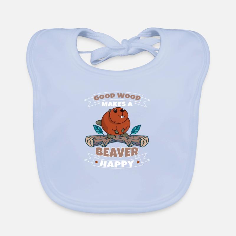 Biber Nagetier Bäume Bibertier Geschenkidee Baby Bio-Lätzchen