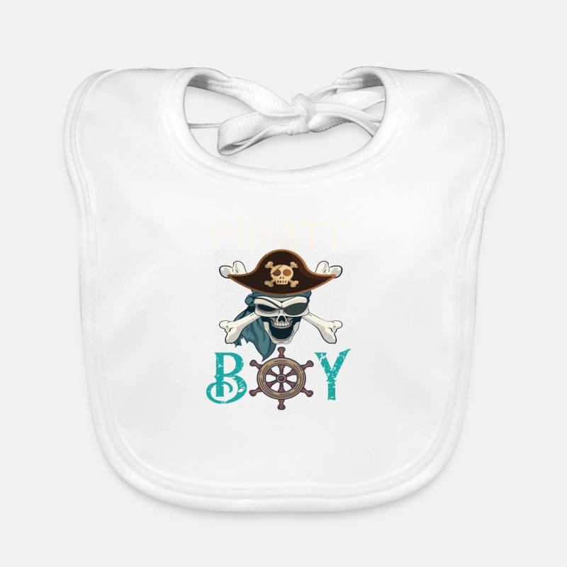 Pirate Skull Pirate Ship Gift Idea Organic Baby Bibs
