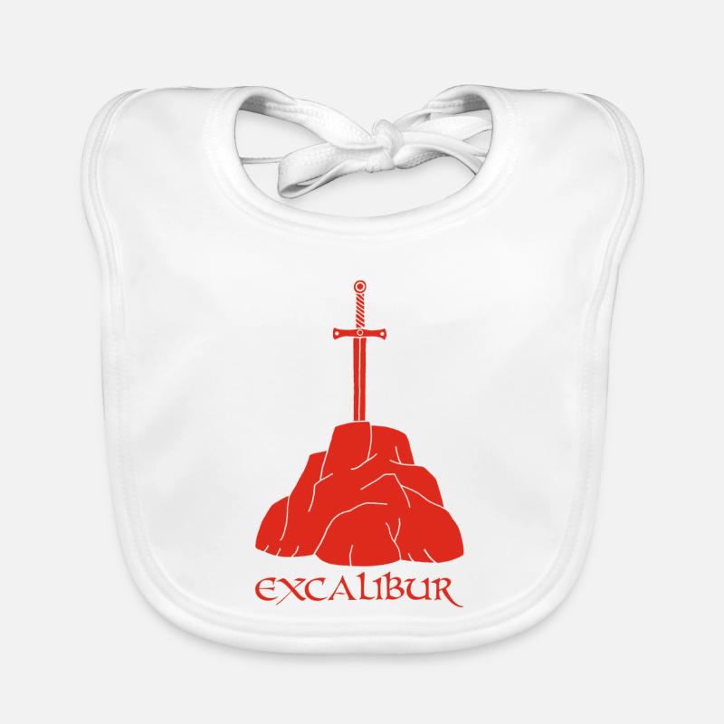 L'épée Excalibur (rouge) Bavoir bio Bébé