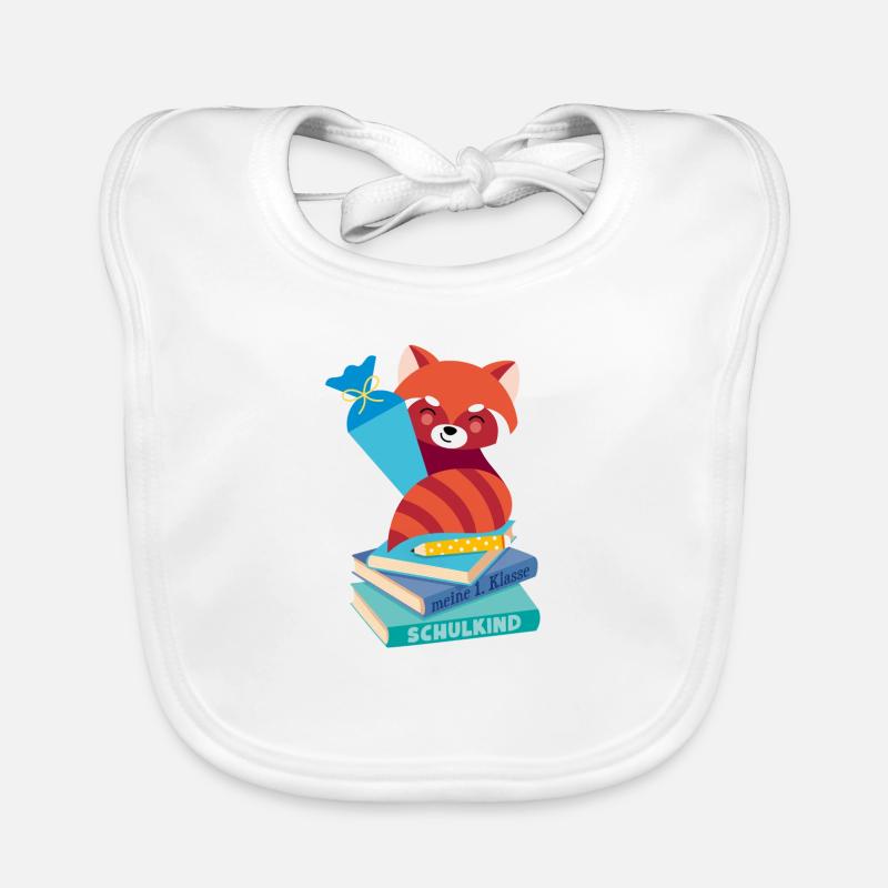 roter PandaSchulkind Baby Bio-Lätzchen