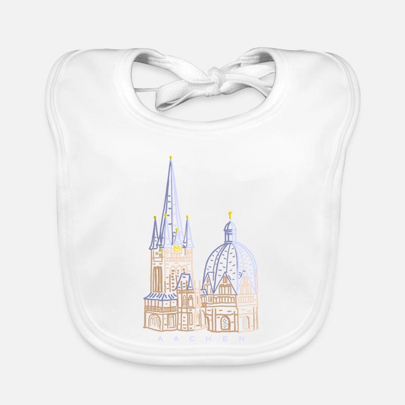 Aachener Dom, Handgezeichnet Baby Bio-Lätzchen