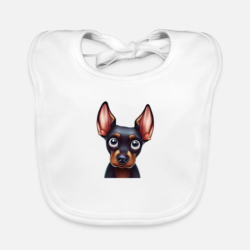 Verspielte Dobermann-Pinscher-Kunst Baby Bio-Lätzchen