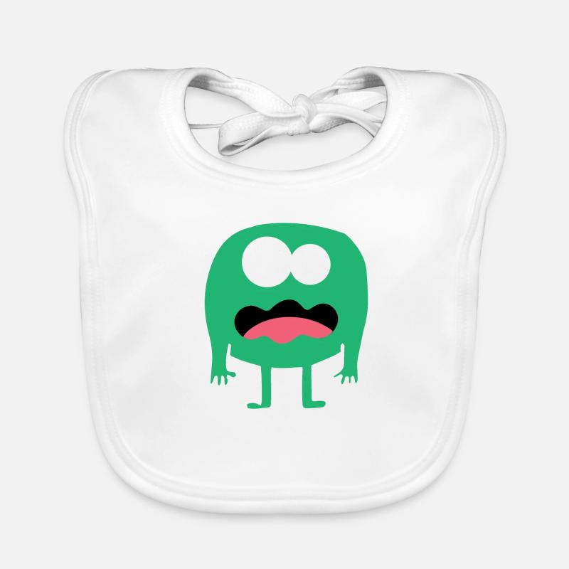 confused green monster Baby Bio-Lätzchen