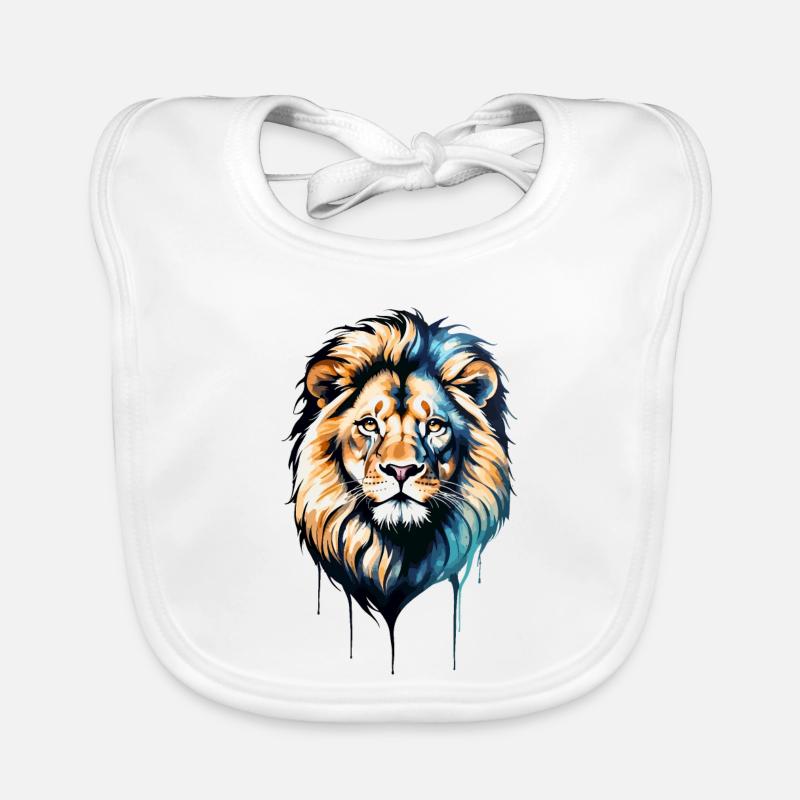 Realistic lion head Organic Baby Bibs