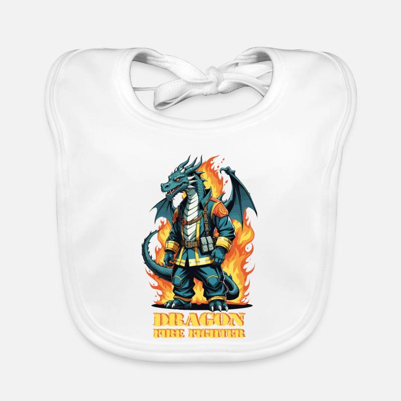 Brigade de pompiers dragons Bavoir bio Bébé