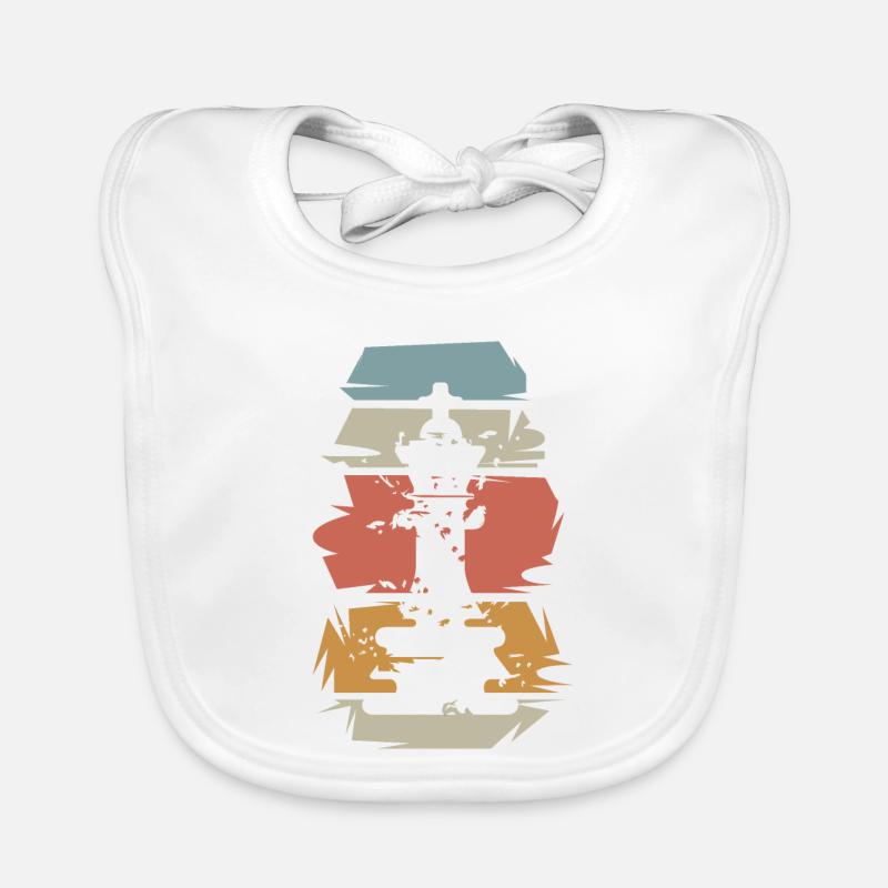 retro chess king game vintage illustration icon Organic Baby Bibs