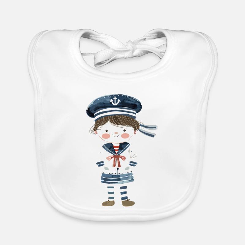 Sailor Comic Look Organic Baby Bibs