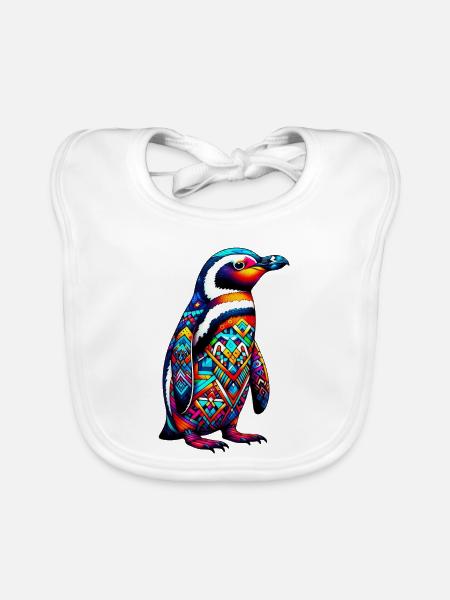Pinguin - Baby Bio-Lätzchen - Weiß