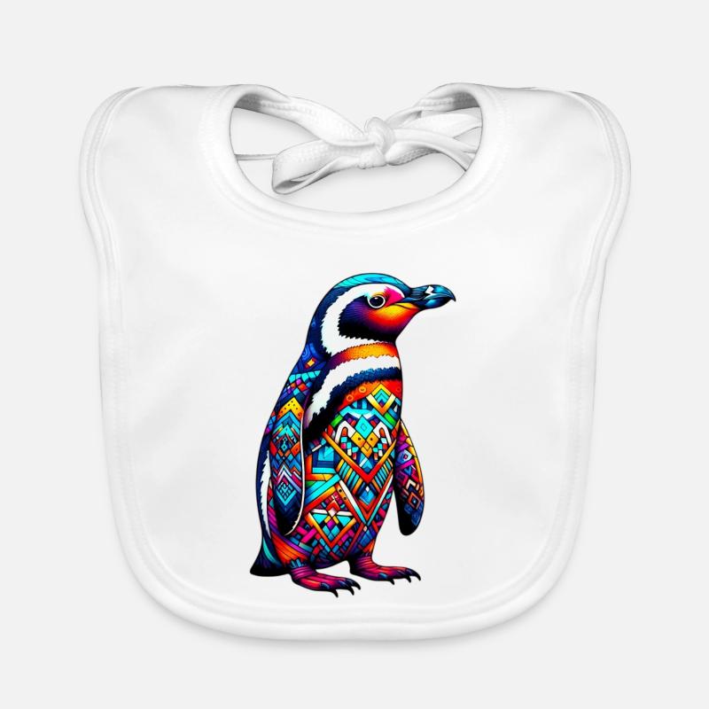 Pinguin - Baby Bio-Lätzchen - Weiß