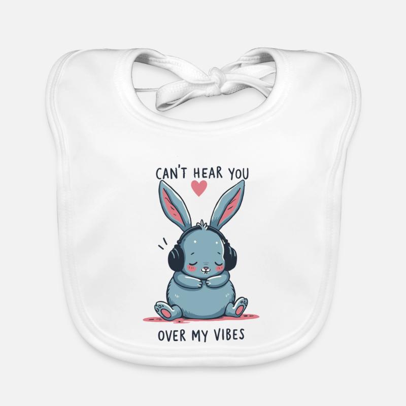 Can't Hear You Bunny Vibes Kopfhörer T-Shirt Baby Bio-Lätzchen