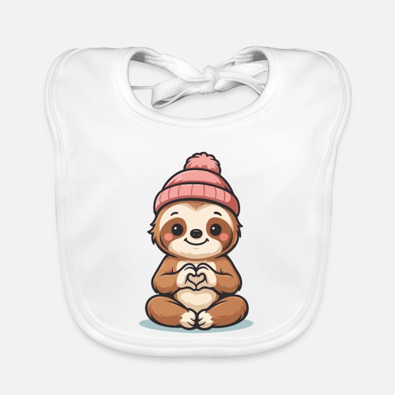 Cozy Sloth Love Organic Baby Bibs