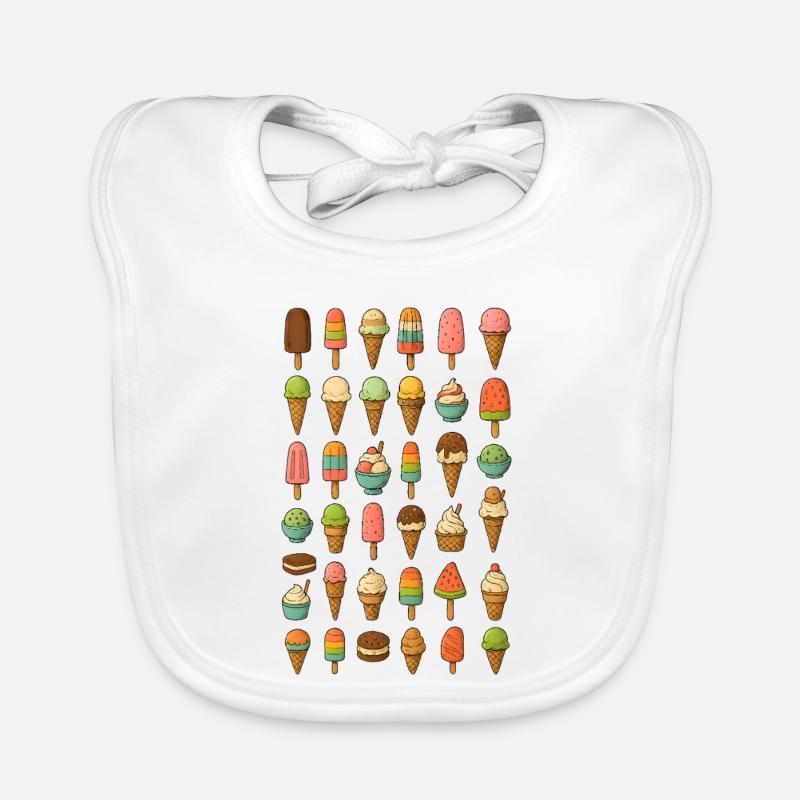 Bunte Eiscreme Vielfalt Baby Bio-Lätzchen