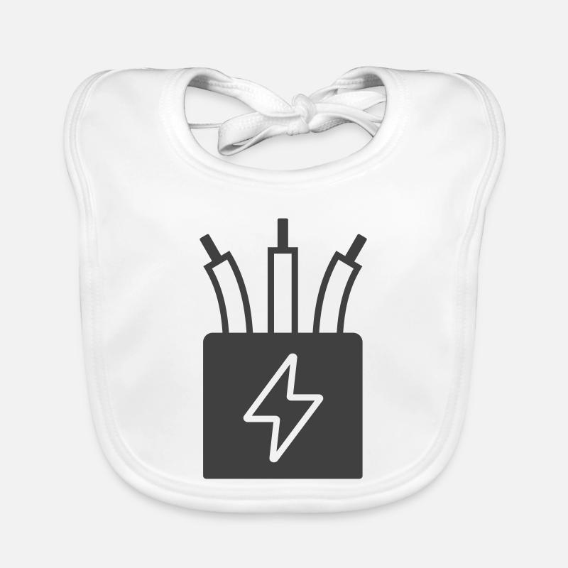 Câble électrique Alimentation Icône Logo Bavoir bio Bébé