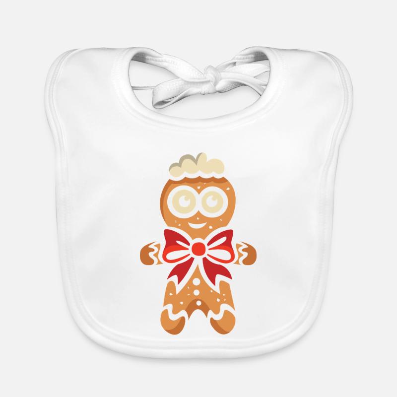 Lebkuchenmann mit roter Schleife Baby Bio-Lätzchen