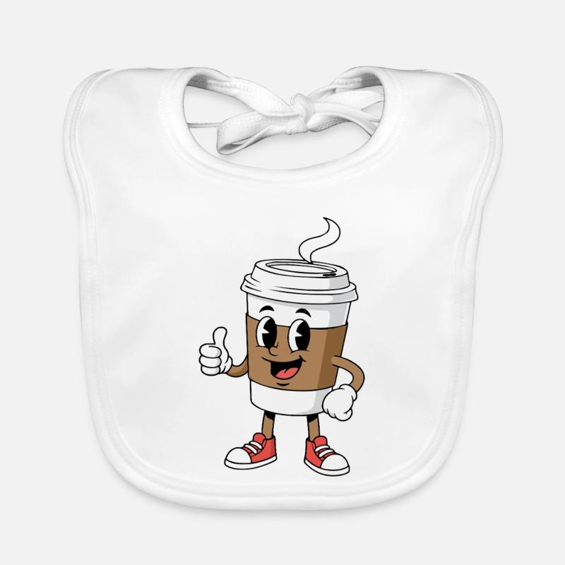 Cartoon Kaffeetasse Comic Koffein Baby Bio-Lätzchen