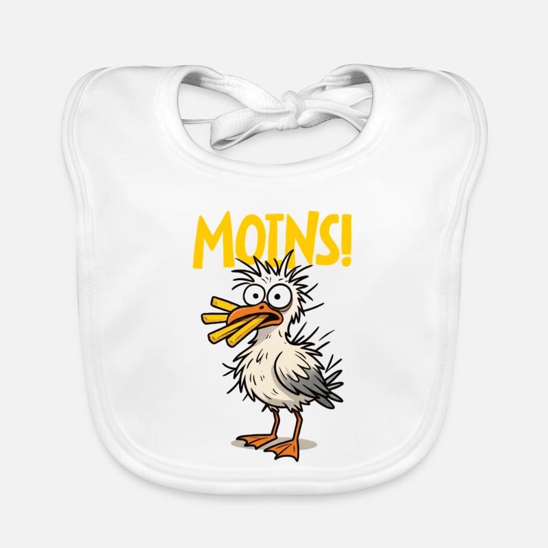 Moins drôle mouette avec frites Bavoir bio Bébé