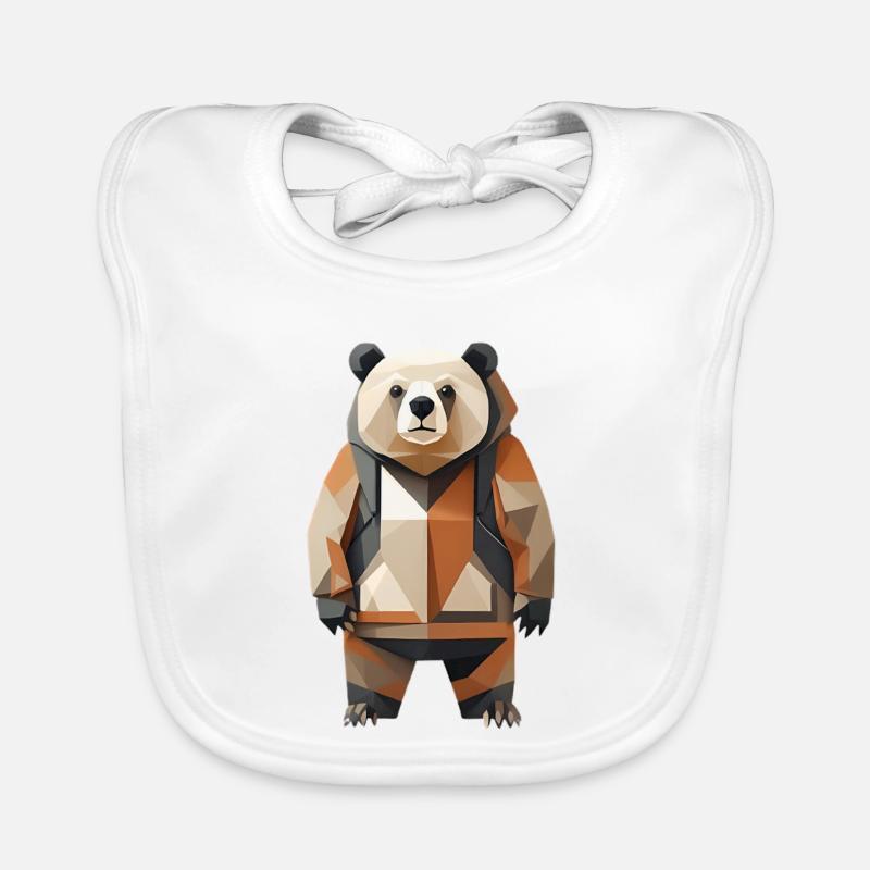Polypanda Panda Low-Poly Baby Bio-Lätzchen