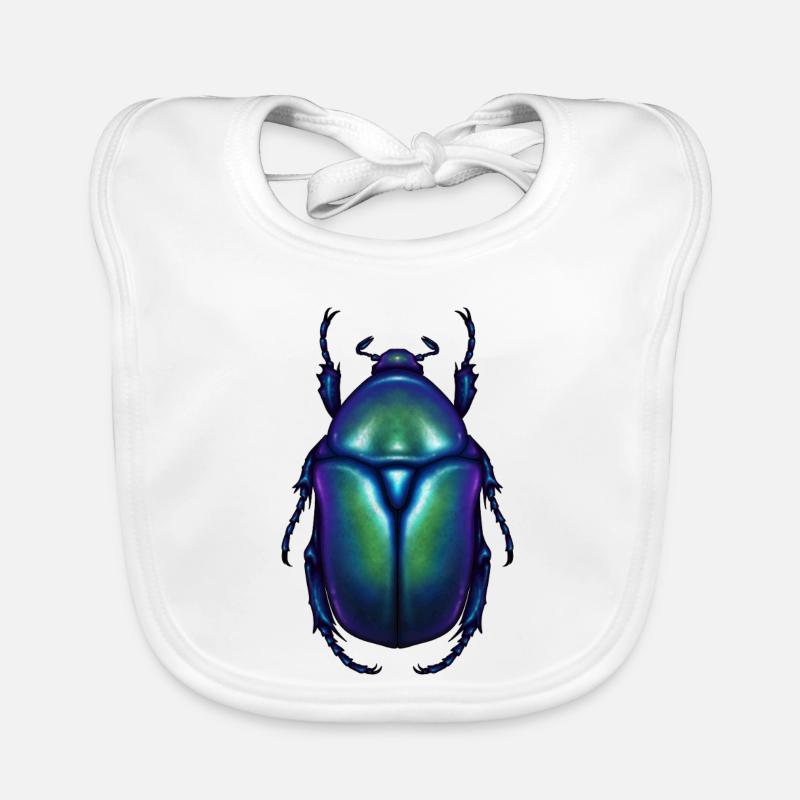 Scarabée fleur bleue Bavoir bio Bébé