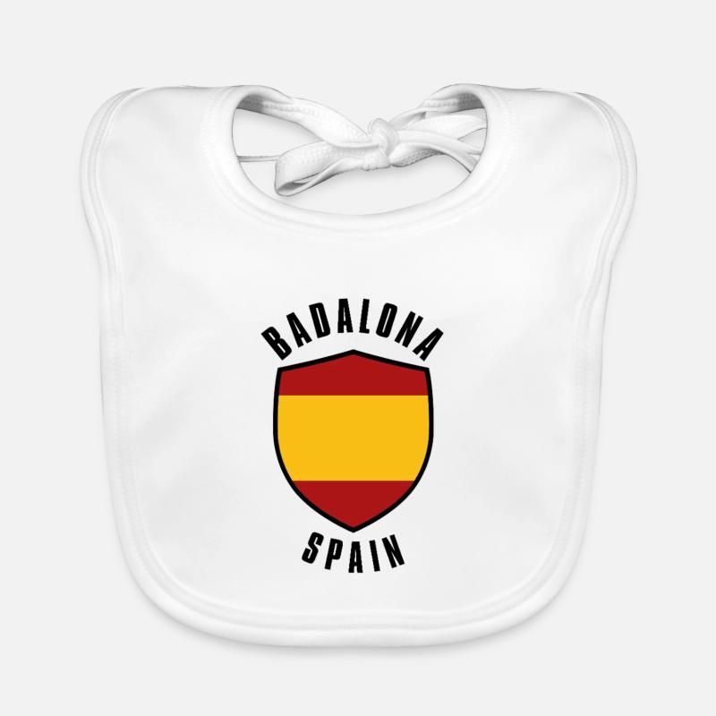 Blason du drapeau espagnol dans une palette de couleurs rouge-jaune Bavoir bio Bébé