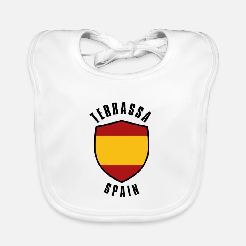 Termassa Spain Shield emblem in flag colour Organic Baby Bibs