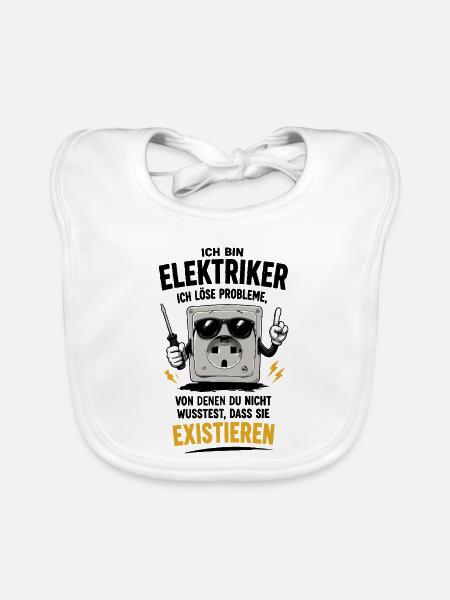 Elektriker Humor mit Power - Baby Bio-Lätzchen - Weiß