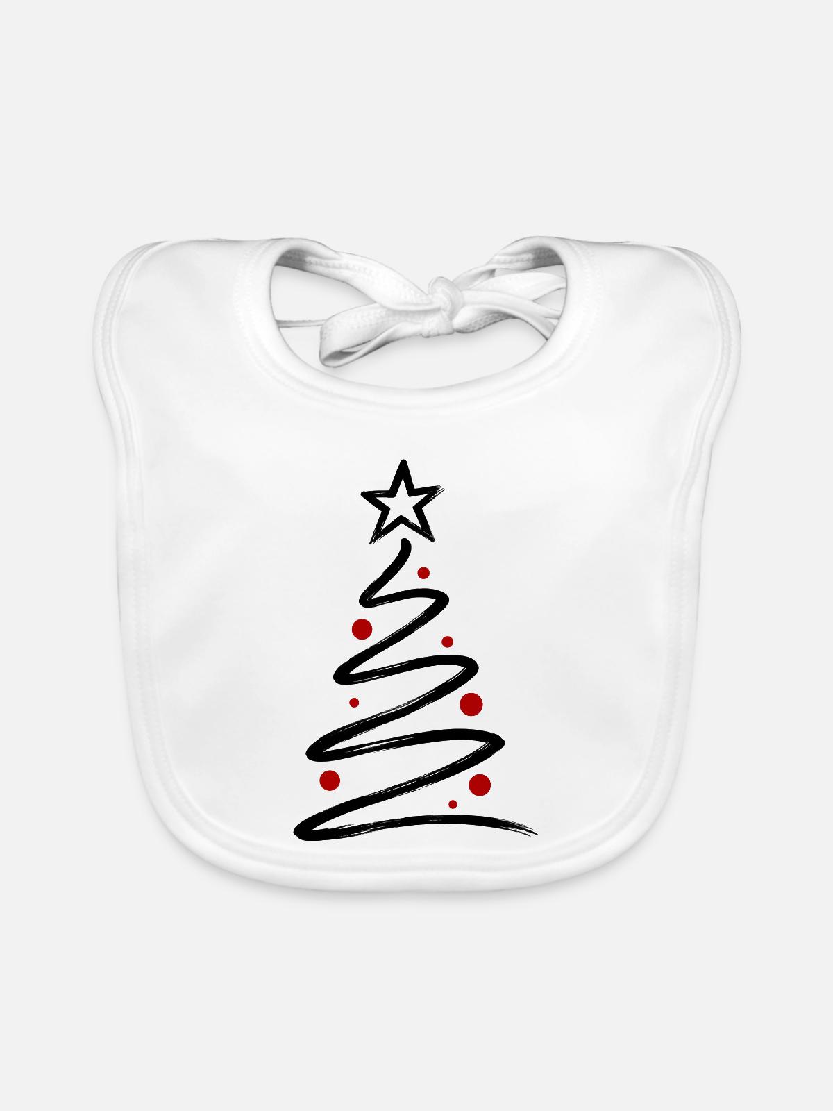 Minimal Christmas Tree 🎄 - Baby Bio-Lätzchen - Weiß - Vorne