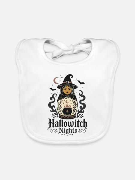 Hallowitch-Nächte - Baby Bio-Lätzchen - Weiß - Vorne