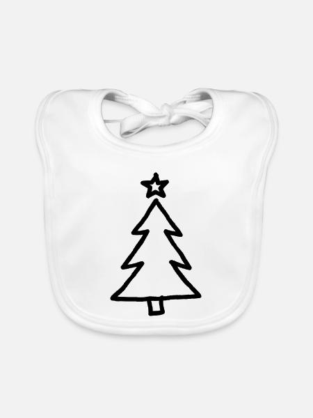 Kleiner Weihnachtsbaum - Baby Bio-Lätzchen - Weiß