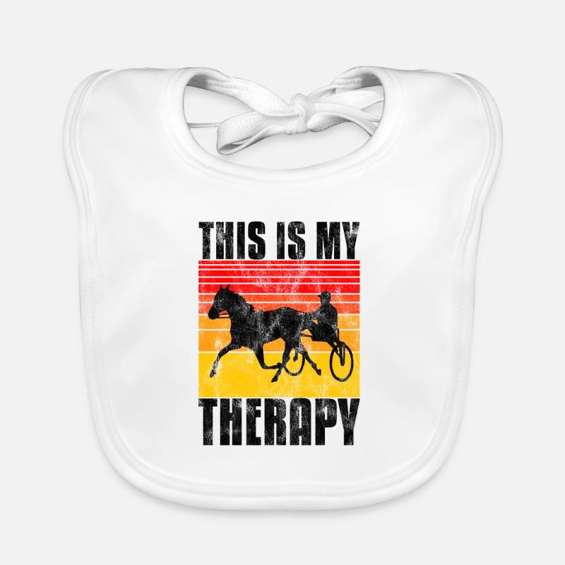 This is my therapy Trotting Harness Width Retro Organic Baby Bibs