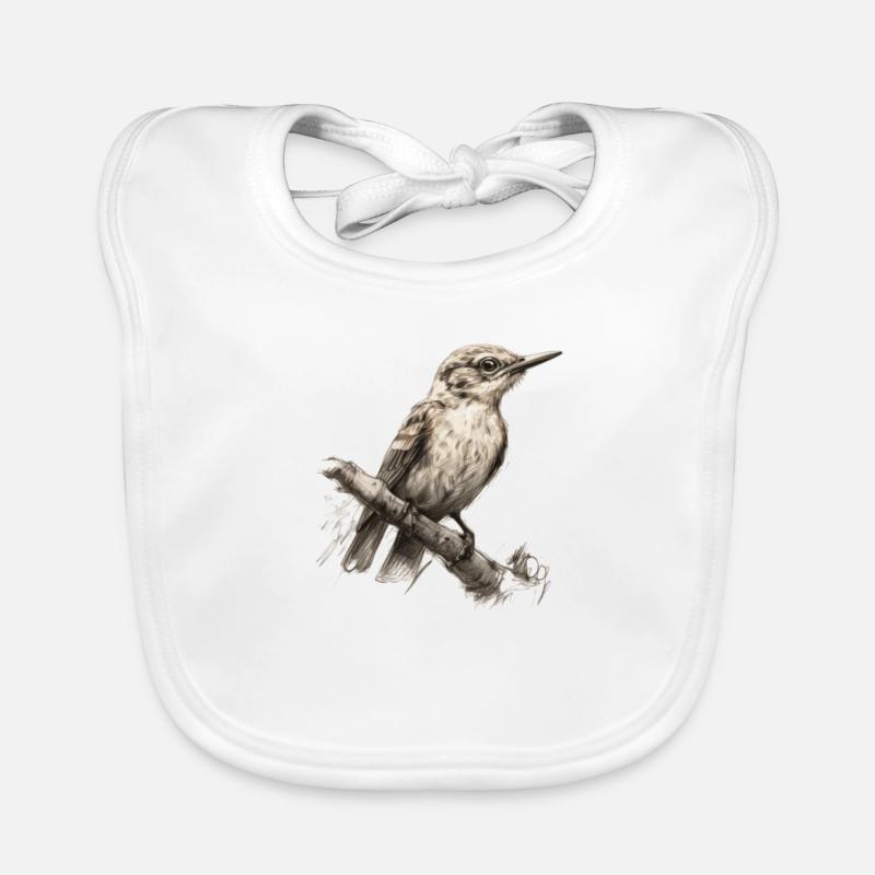 Vogel Vögel Gemalt Geschenkidee Baby Bio-Lätzchen