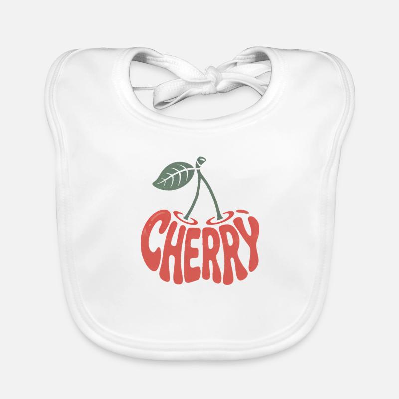 Cherry - Cool Fruit Logo Organic Baby Bibs