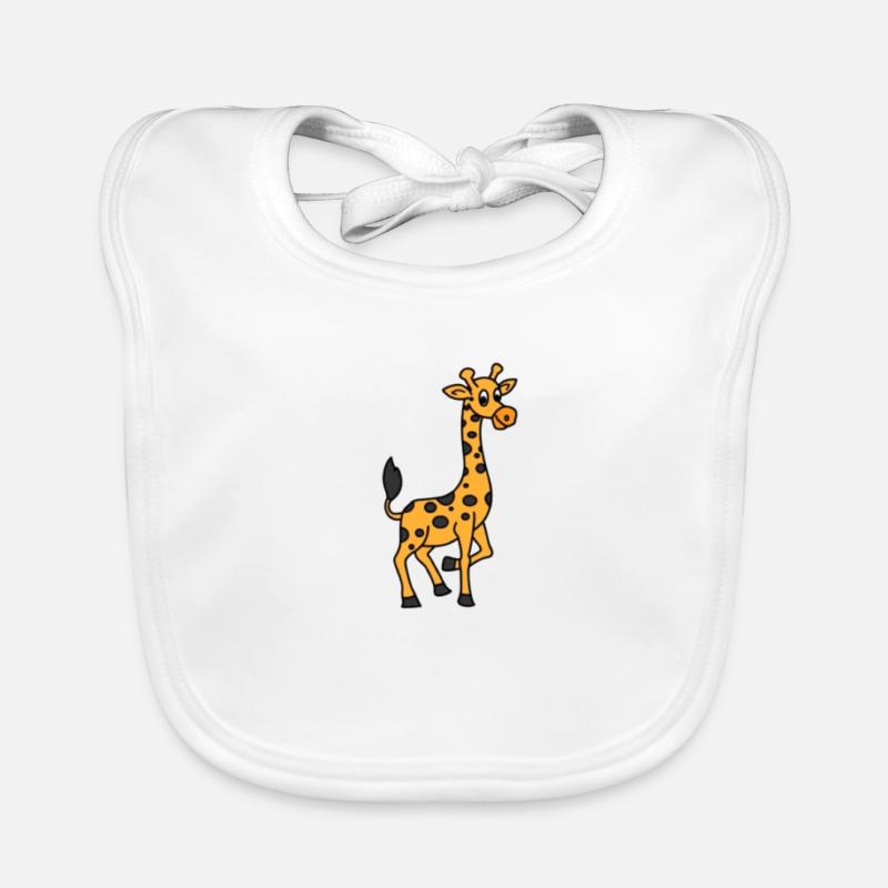 Giraffe - Baby Bio-Lätzchen - Weiß