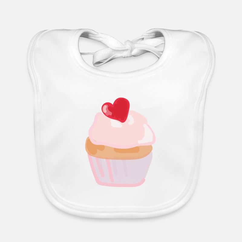 Cupcake - Baby Bio-Lätzchen - Weiß