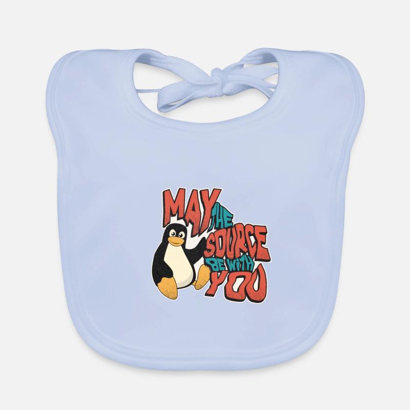 May the source be with you tux Admin lustig Baby Bio-Lätzchen