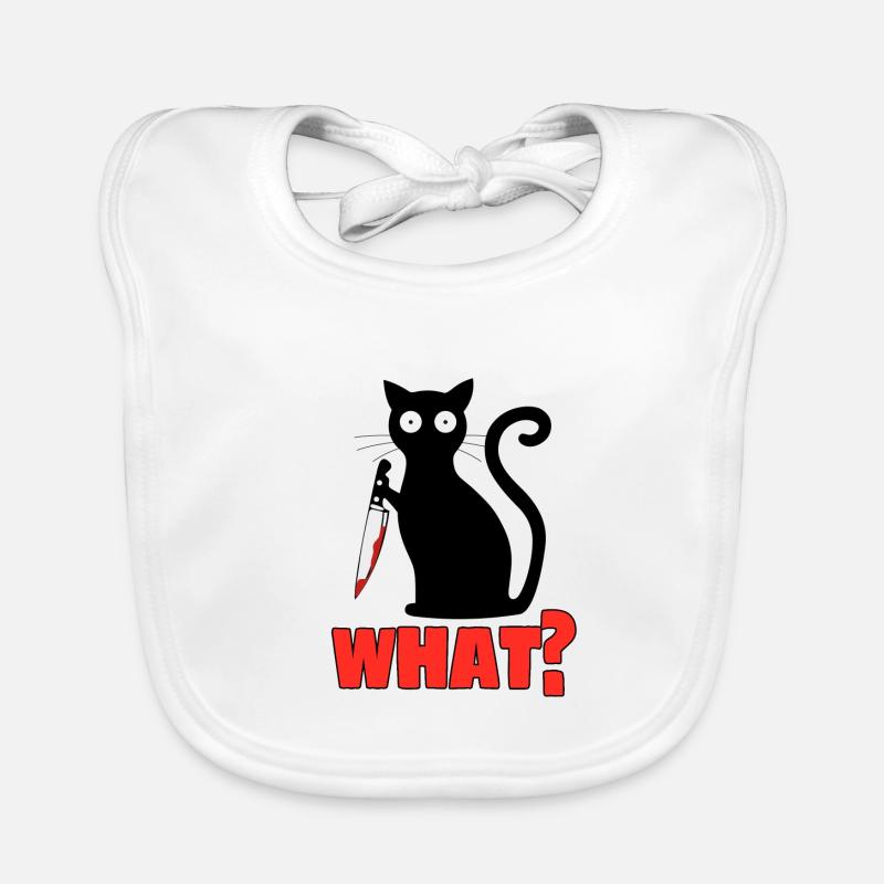 What? Katze Messer Pyscho Haustier Freaky Geschenk Baby Bio-Lätzchen