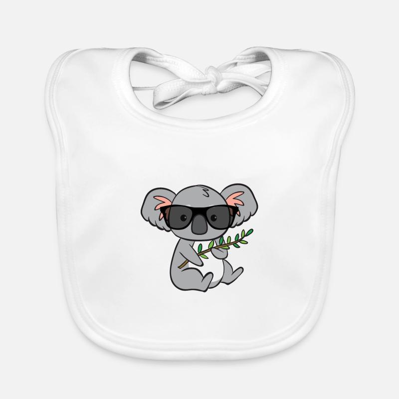 Koala mit Brille Baby Bio-Lätzchen