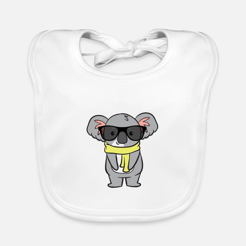 Koala mit Brille Baby Bio-Lätzchen