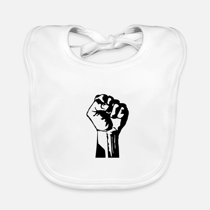 Faust Black Power Black Lives Matter Antifa - Baby Bio-Lätzchen - Weiß