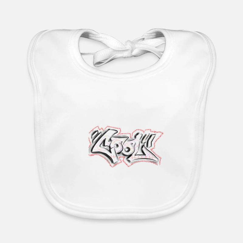 COOL Graffiti - Organic Baby Bibs - white