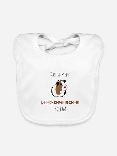 Meerschweinchen Kostüm - Baby Bio-Lätzchen - Weiß - Vorne
