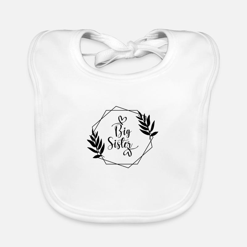 Grande soeur - Bavoir bio Bébé - blanc