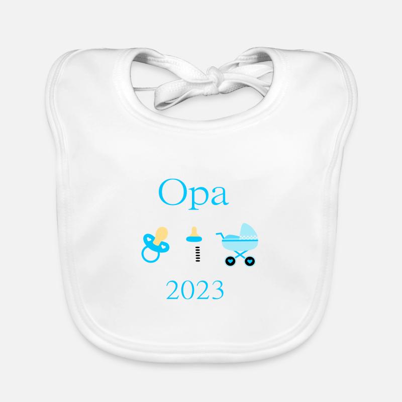 Opa 2023 Geburt Junge Vorlage personalisierbar Baby Bio-Lätzchen