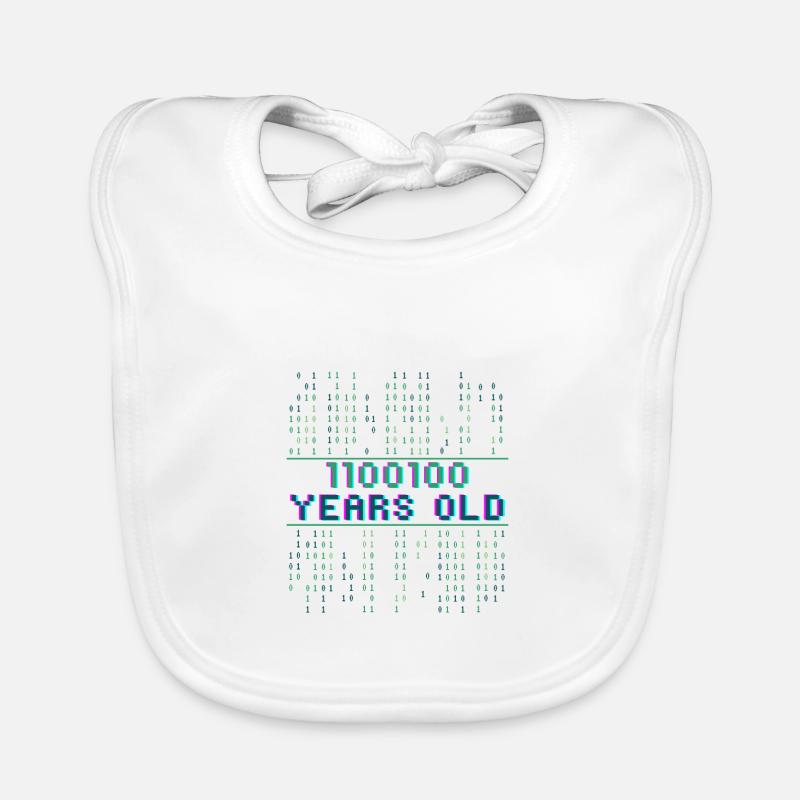100. Geburtstag 100 Jahre alt Binärcode Coder Baby Bio-Lätzchen