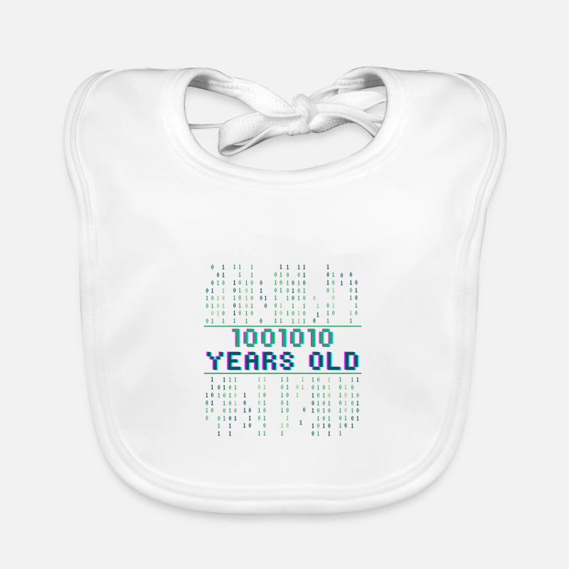 74. Geburtstag 74 Jahre alt Binärcode Informatik Baby Bio-Lätzchen