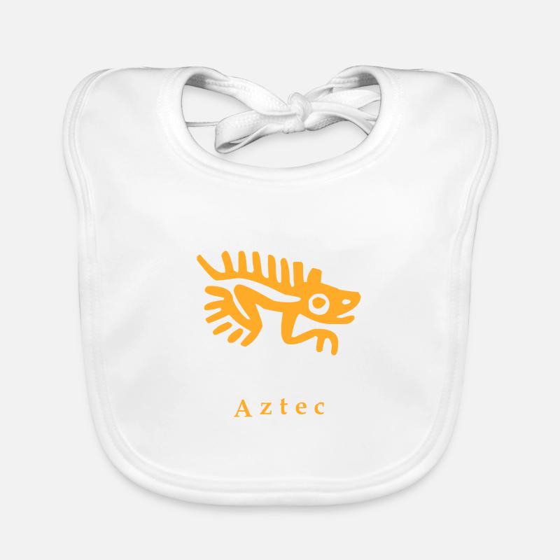 Azteken Echse - Baby Bio-Lätzchen - Weiß